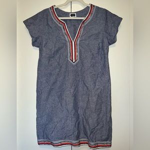 Mud Pie Chambray Embroidered Sequin Dress